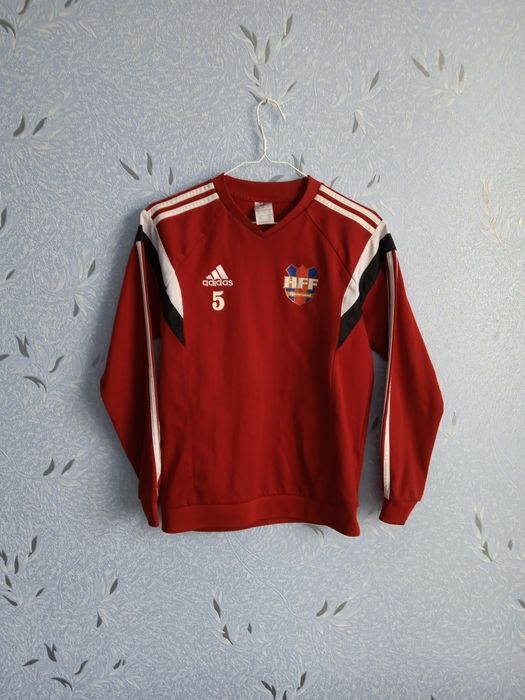 Лонгслив реглан кофта adidas красная