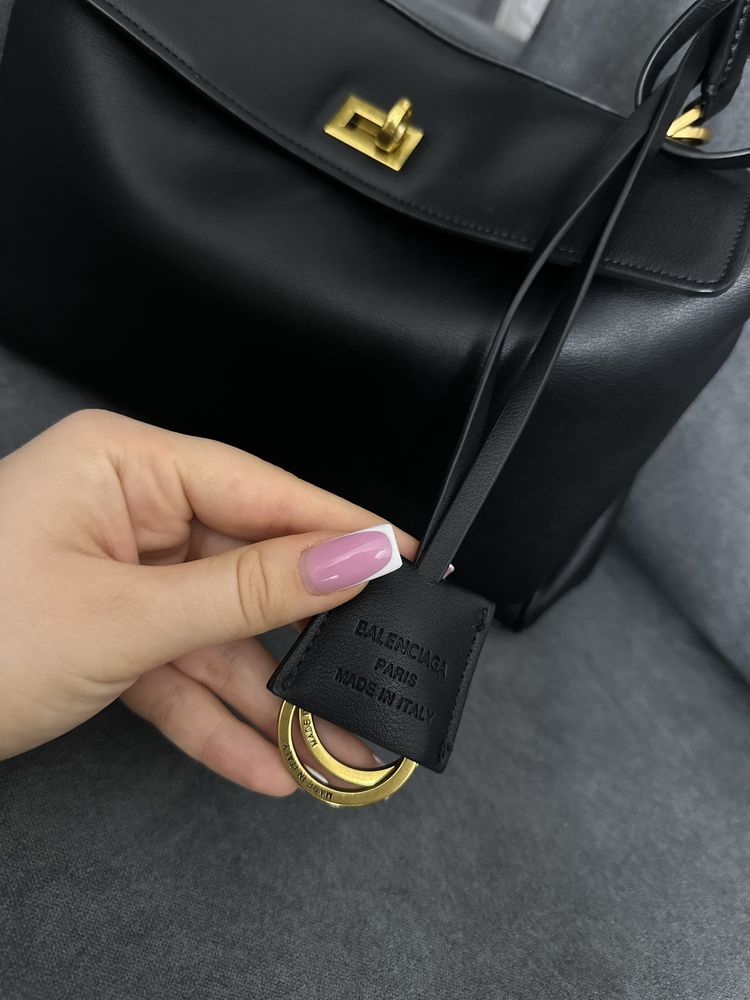 Сумка Balenciaga Rodeo black/cold premium, беленсіага