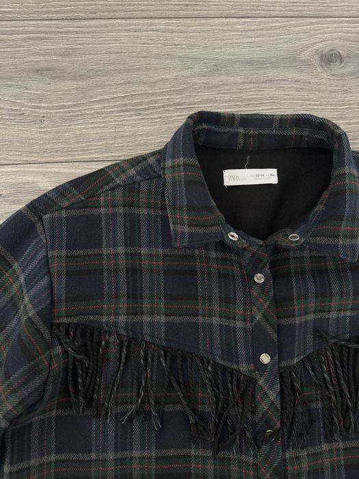 Koszula w kratę z frędzlami Zara 164