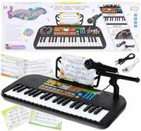 Organki Pianinko Keyboard Dla Dzieci Z Mikrofonem + Statyw Nuty