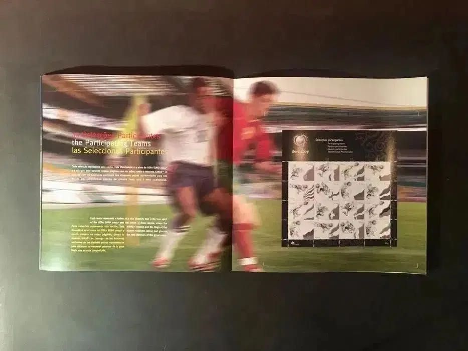 VIVE o 2004 - os selos oficiais da UEFA EURO 2004 - como novos