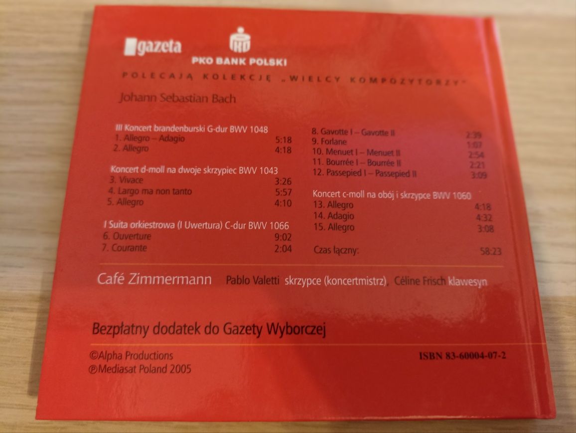 Cafe Zimmermann, Bach, płyta CD