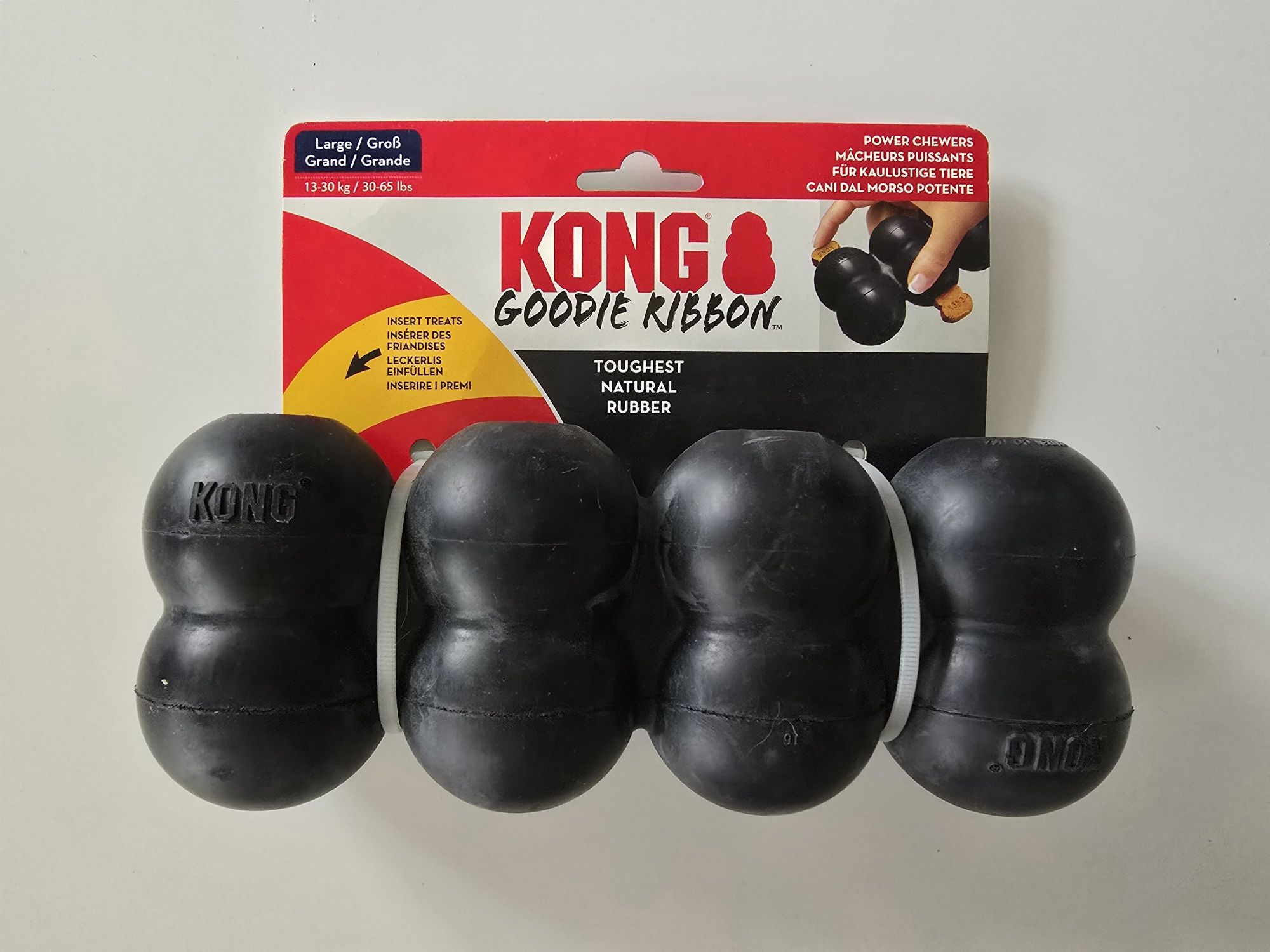 Gryzak, zabawka dla psa KONG Extreme Goodie Ribbon L duży czarny EGS1E