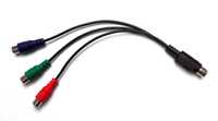 Kabel AsLink S-VIDEO 7-pin / 3x RCA RGB przewód przejściówka adapter