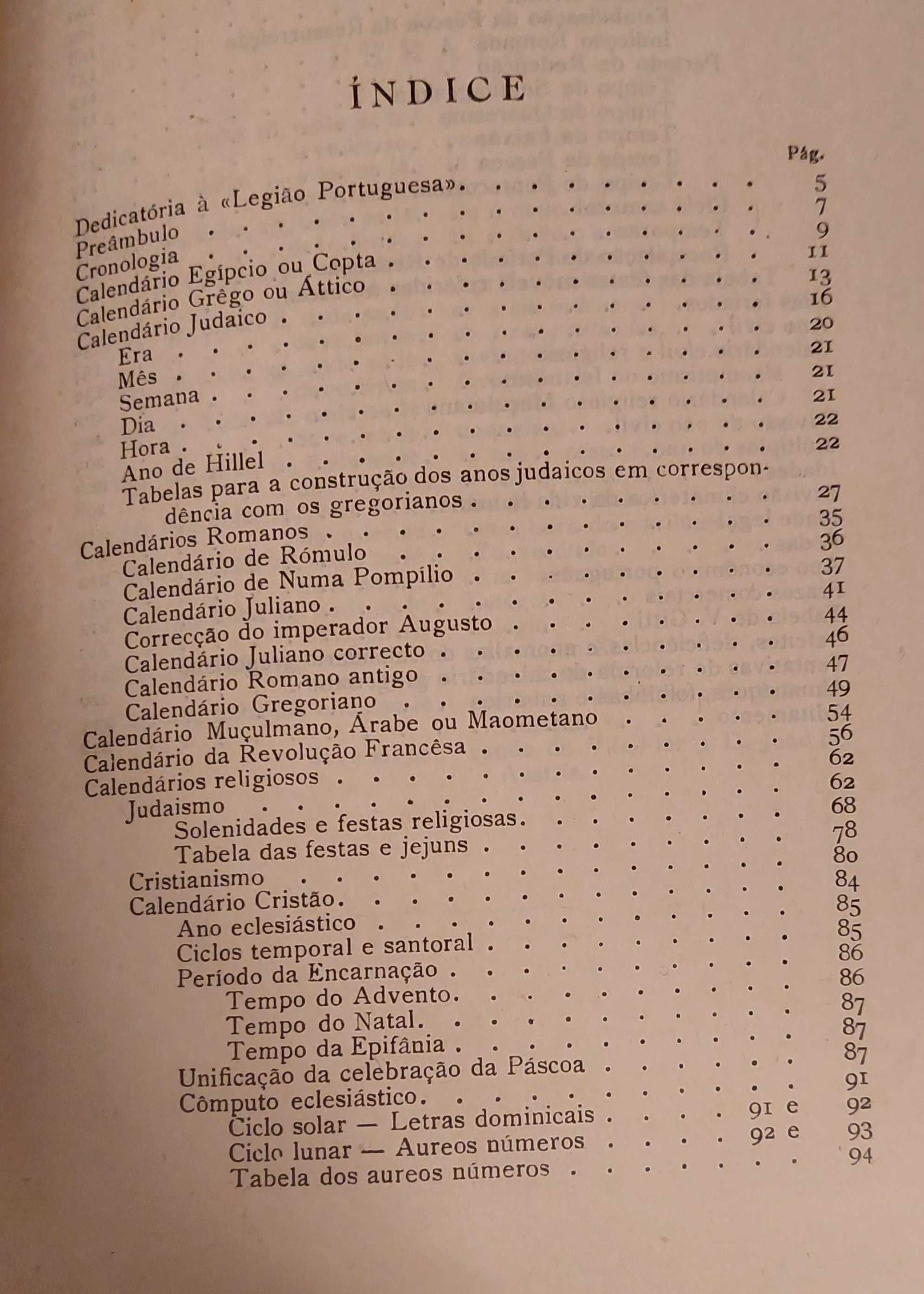 Calendarios  gregos e latinos e outros. 1932. Dois livros