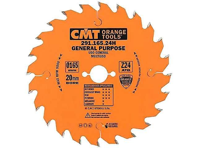 CMT 291.165.24H Tarcza Piła Widiowa do cięcia drewna 165x20 24 zęby