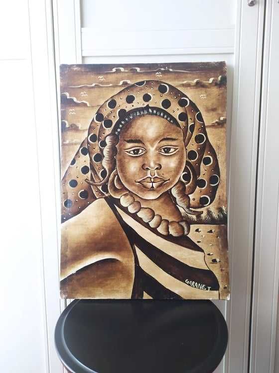 Portret olejny z Afryki Kobieta
