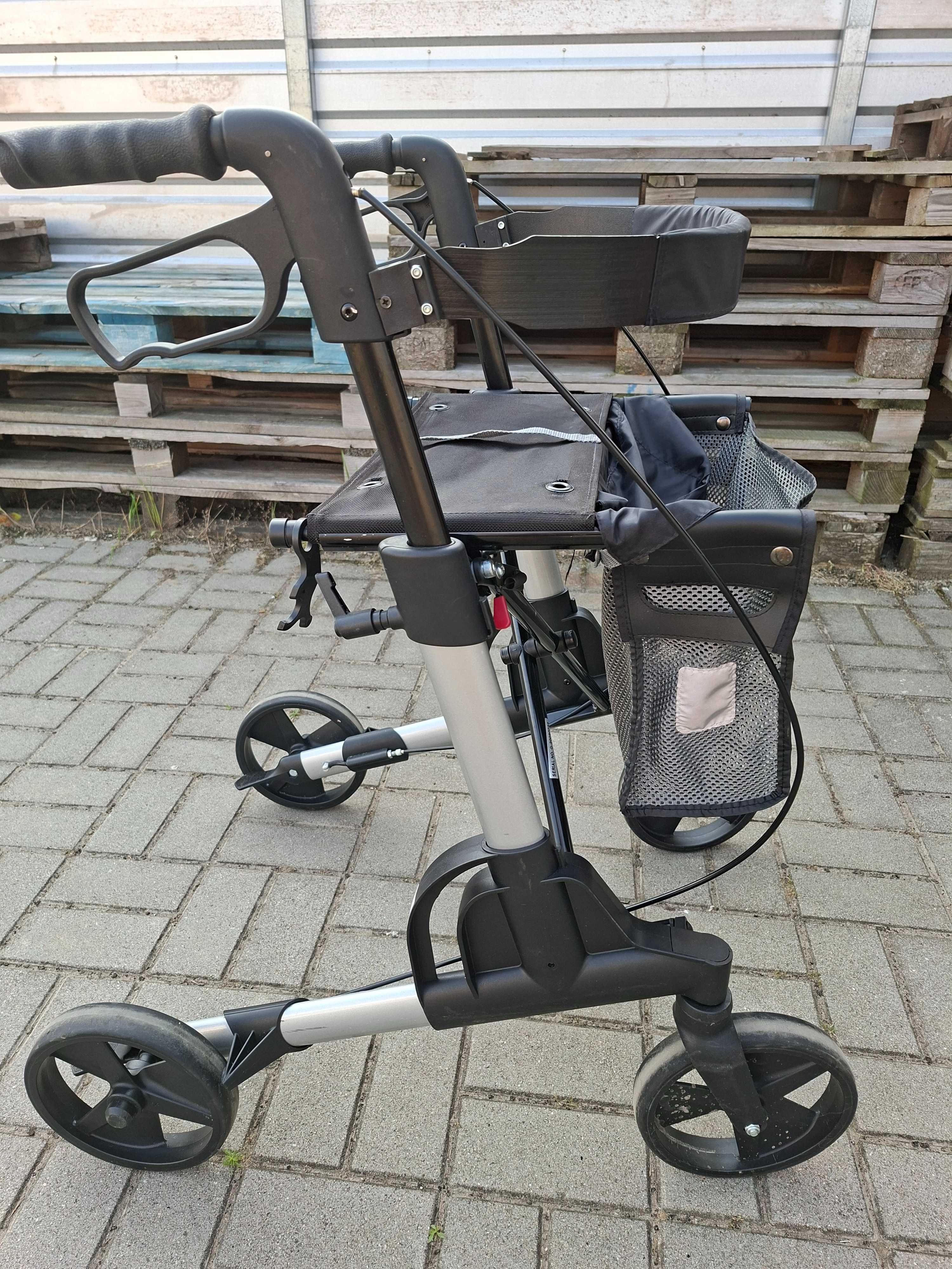 Balkonik Rollator Chodzik aluminiowy lekki składany siedzisko oparcie