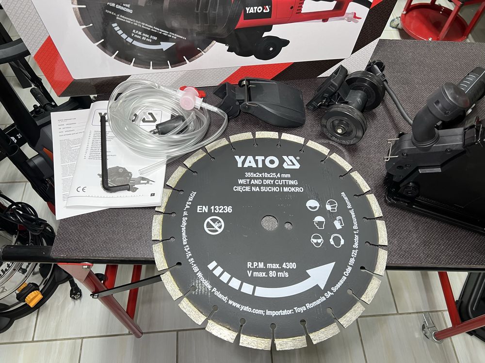 Бетонорез Резак по бетону YATO 355 мм диск 2600 Вт