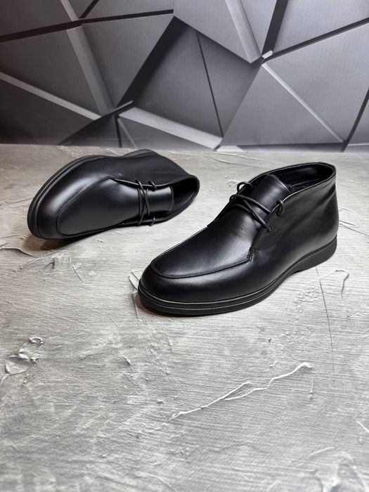 Ботинки Зимние ЛОФЕРЫ мужские кожаные LORO PIANA Gloss! Кожа + МЕХ!