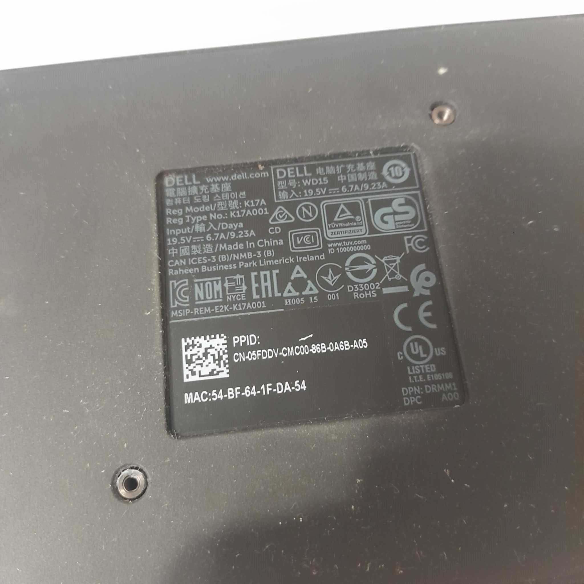 Stacja dokująca USB-C DELL WD15