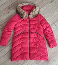 Czerwona  pikowana zimowa kurtka płaszczyk 44 xxl bardzo ciepla