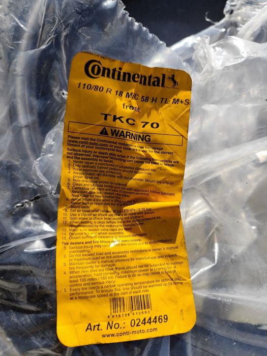 Pneu mota continental tkc70