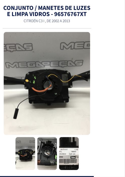 Comutador de manetes e limpa vidros Citroem C3 2004
