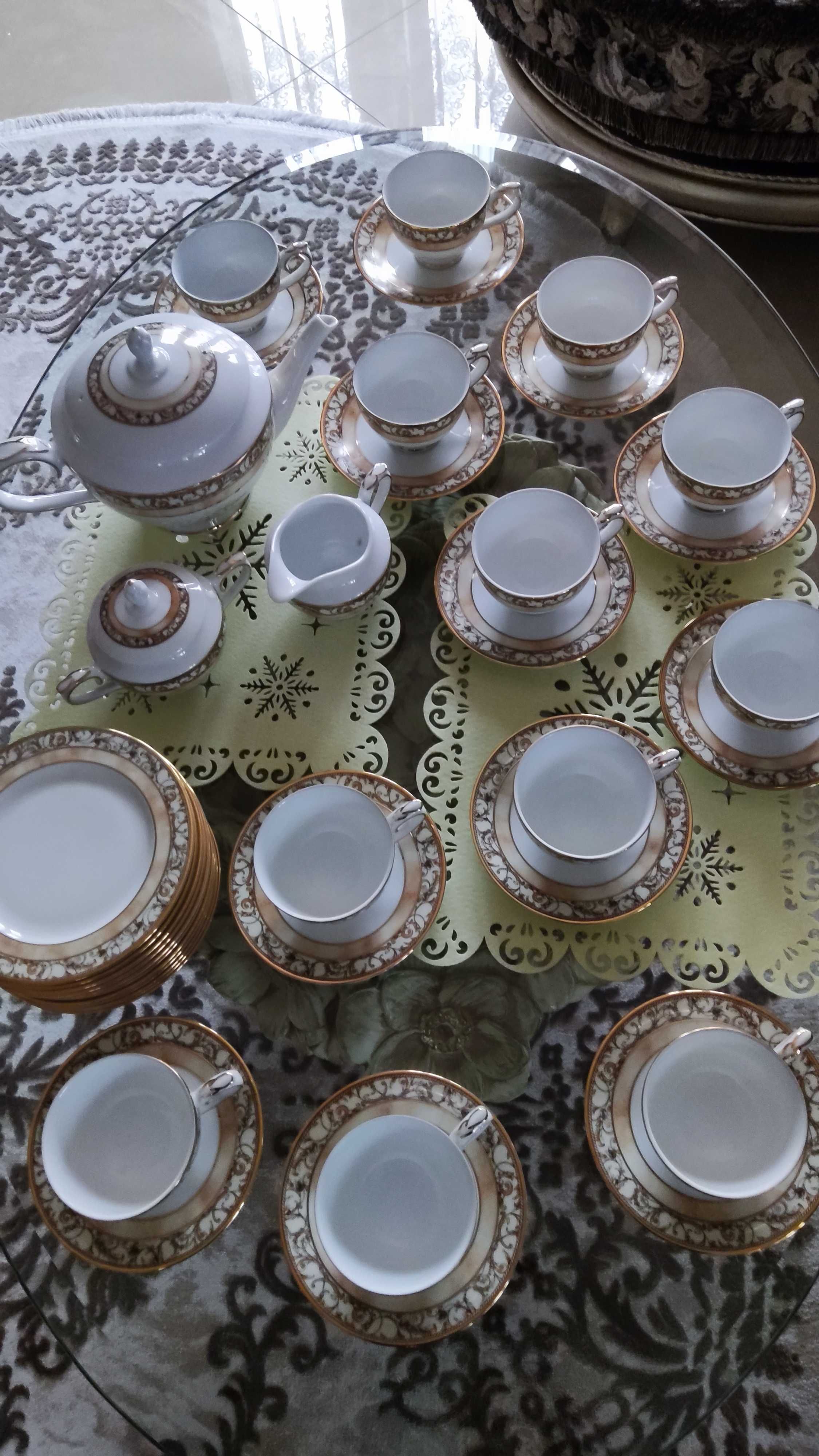 Elegancki serwis kawowy porcelanowy na 12 osób Villa Italia Dankotuwa