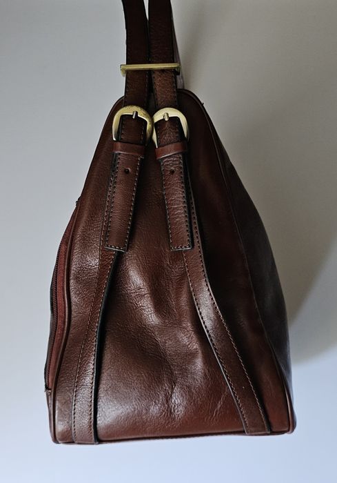 Skórzana torebka pojemna vintage retro boho y2k 90s 80s avant garde