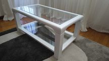 Mesa de centro para sala de estar em madeira cambala