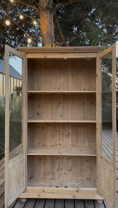 Sosnowa  biblioteczka , drewniana biblioteka