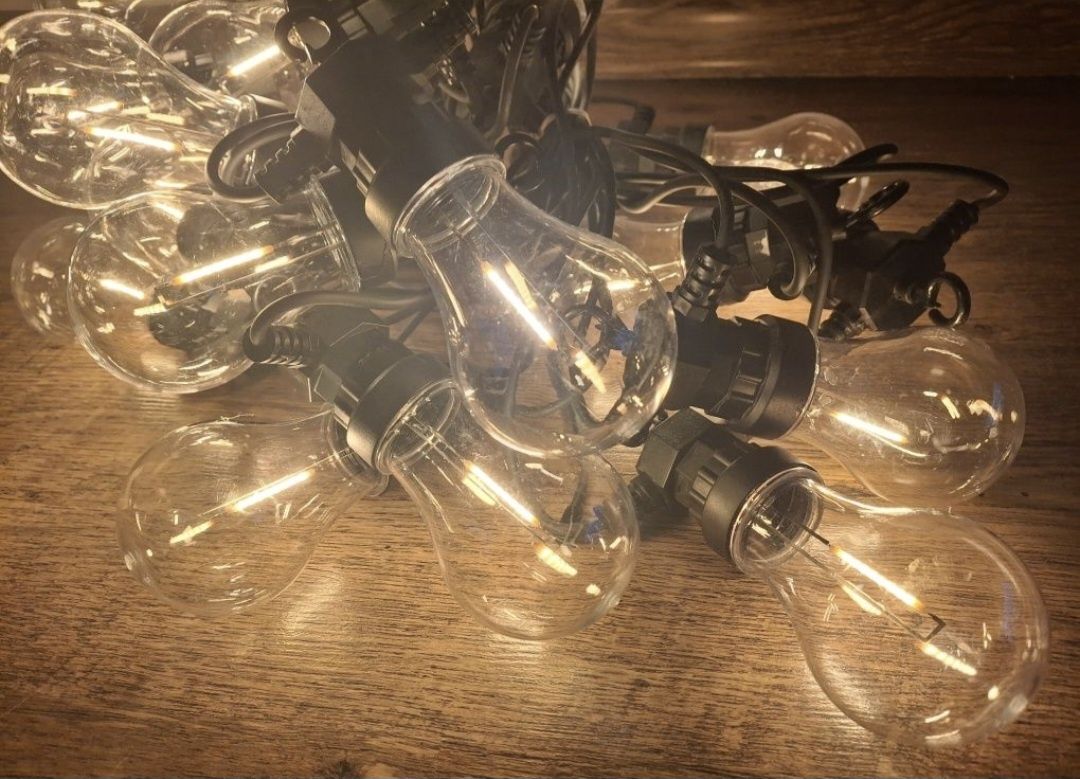 Girlanda ogrodowa lampki ogrodowe sieciowe duże żarówki oświetlenie