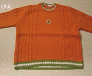 Camisola Pcs Baby Laranja e Gola e Bordados Verde e Brancos Menino 36