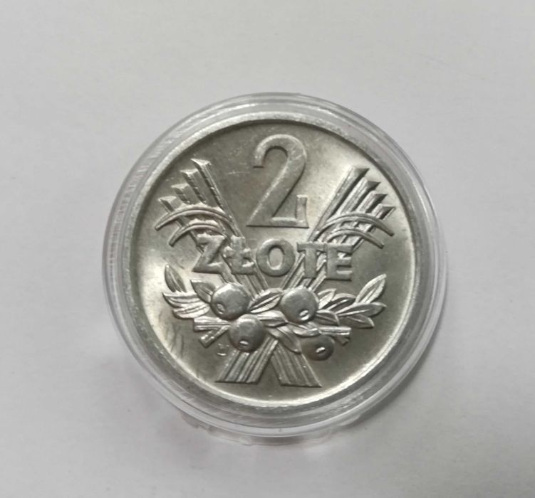 Moneta 2 zł jagody z 1974 r . Stan menniczy