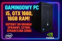 Komputer do gier / pracy – Intel I5, GTX 1660 6GB, 16GB RAM, SSD, HDD
