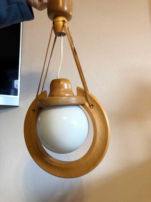 Lampa wisząca drewniana