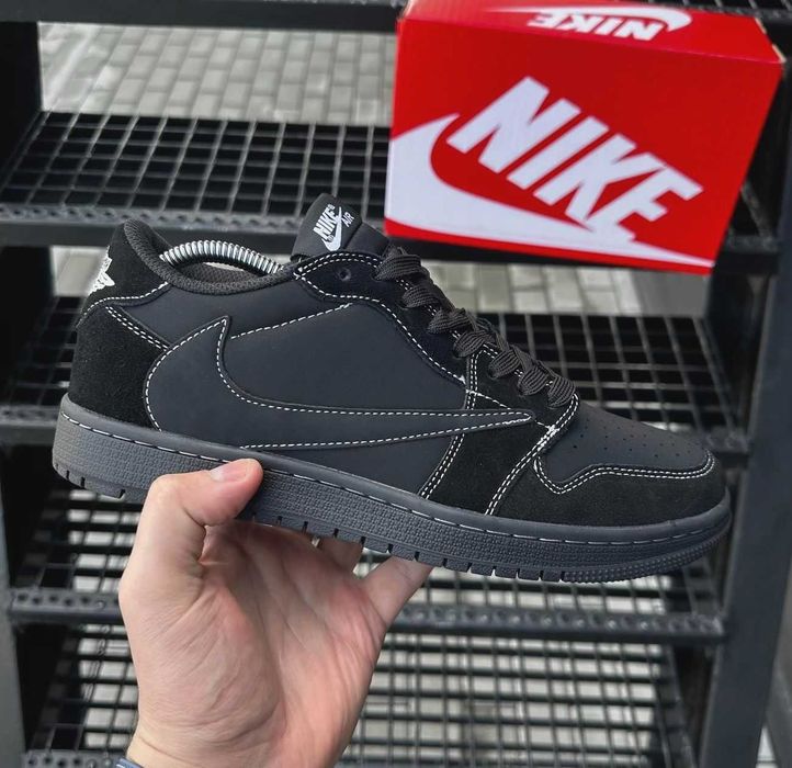 Кроссовки Найк мужские кожаные нубук черные Nike замшевые