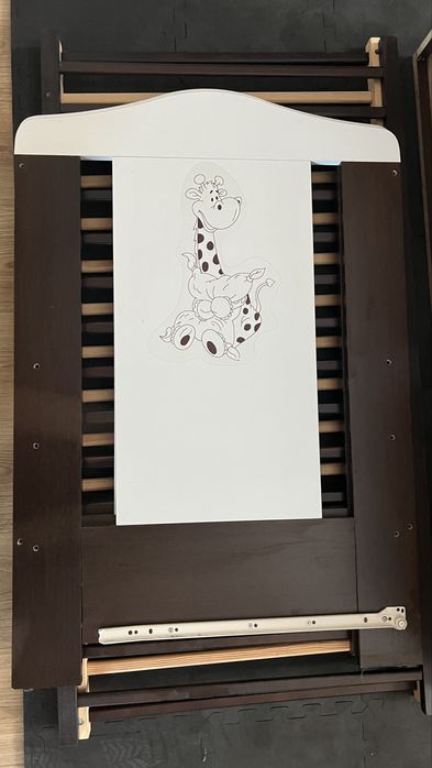 Łóżeczko dziecięce wenge/białe z szufladą
