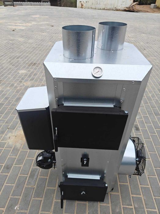 Tanie ogrzewanie do warsztatu do 400 m2. Nagrzewnica NG30 olej+drewno.