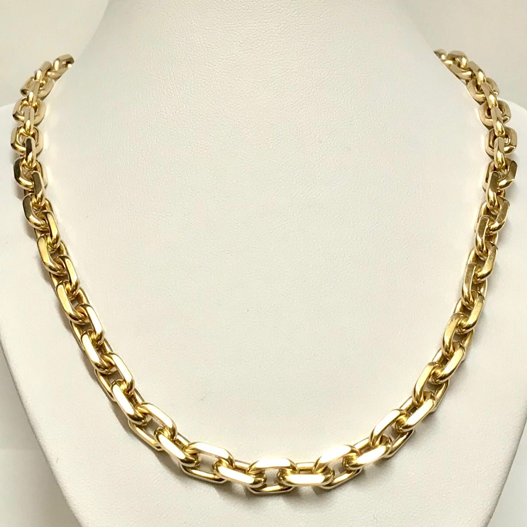 Złoty ŁAŃCUSZEK męski GRUBY łańcuch męski 14K KUTY ANKIER 62cm 105g