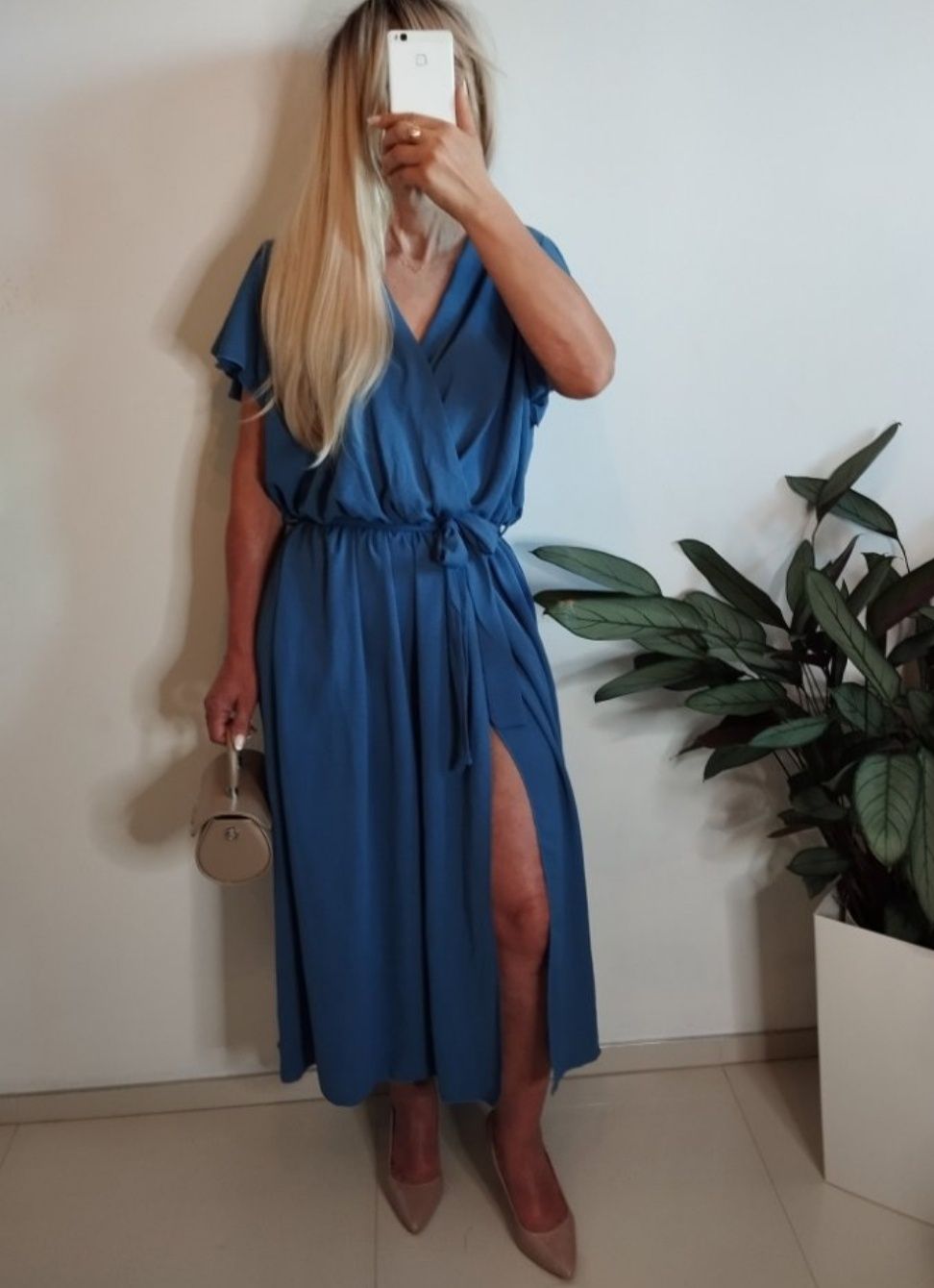 Sukienka plus size 4xl 5xl wesele chrzciny komunie wyszczuplająca midi