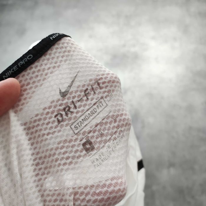 MĘSKA Koszulka PREMIUM Biała Nike PRO Combat Duże Logo Sportowa Casual