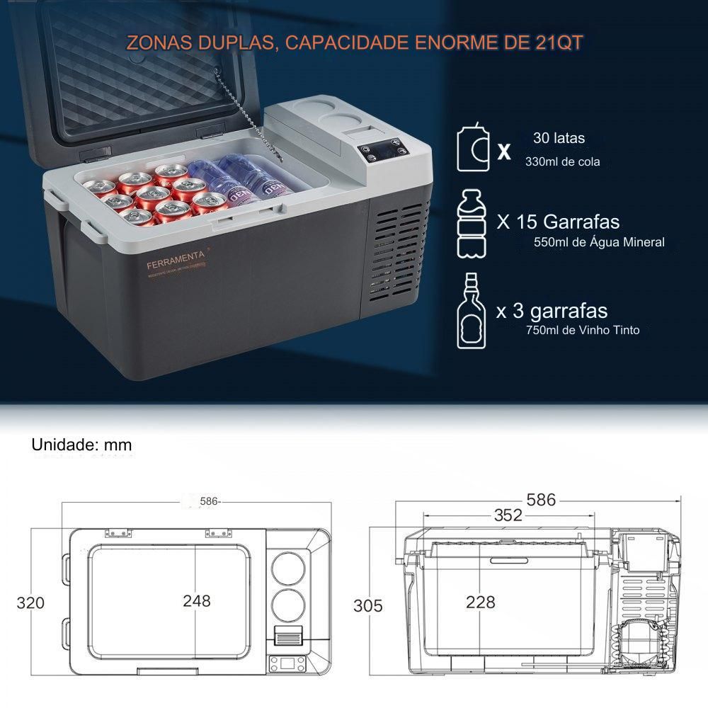 Frigorífico Portátil de 20L (12/24V)