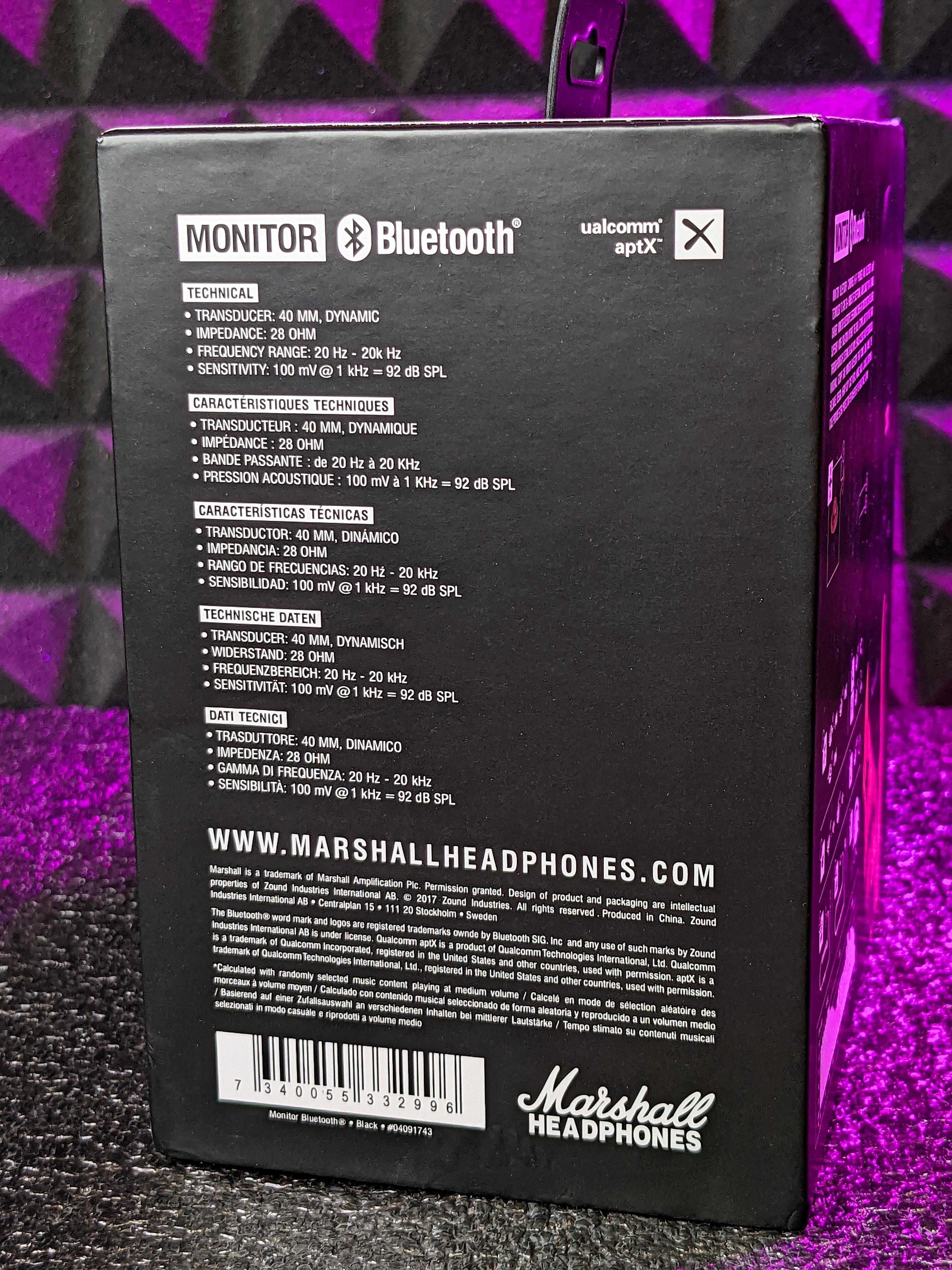 Наушники Marshall Monitor Black I Bluetooth + кабель!