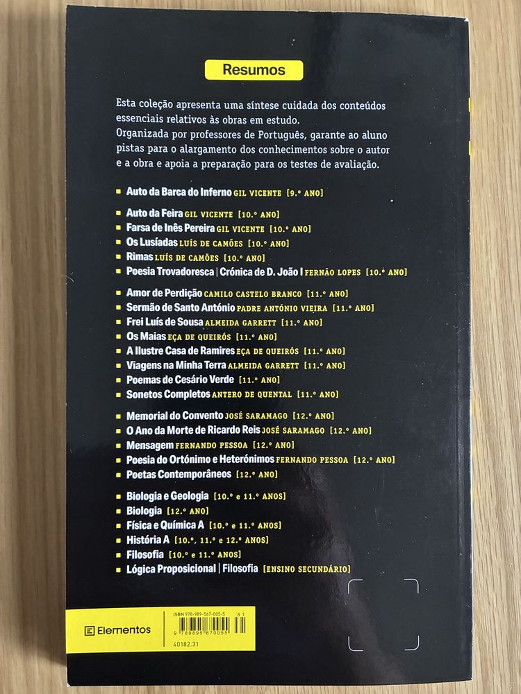Fichas de leitura de Os Lusíadas e resumos de Os Maias 10°/11°