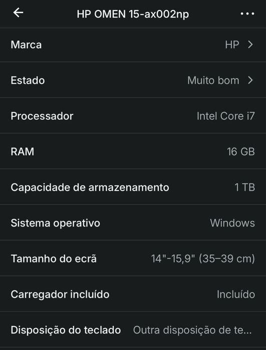 Portátil HP 15-ax002np