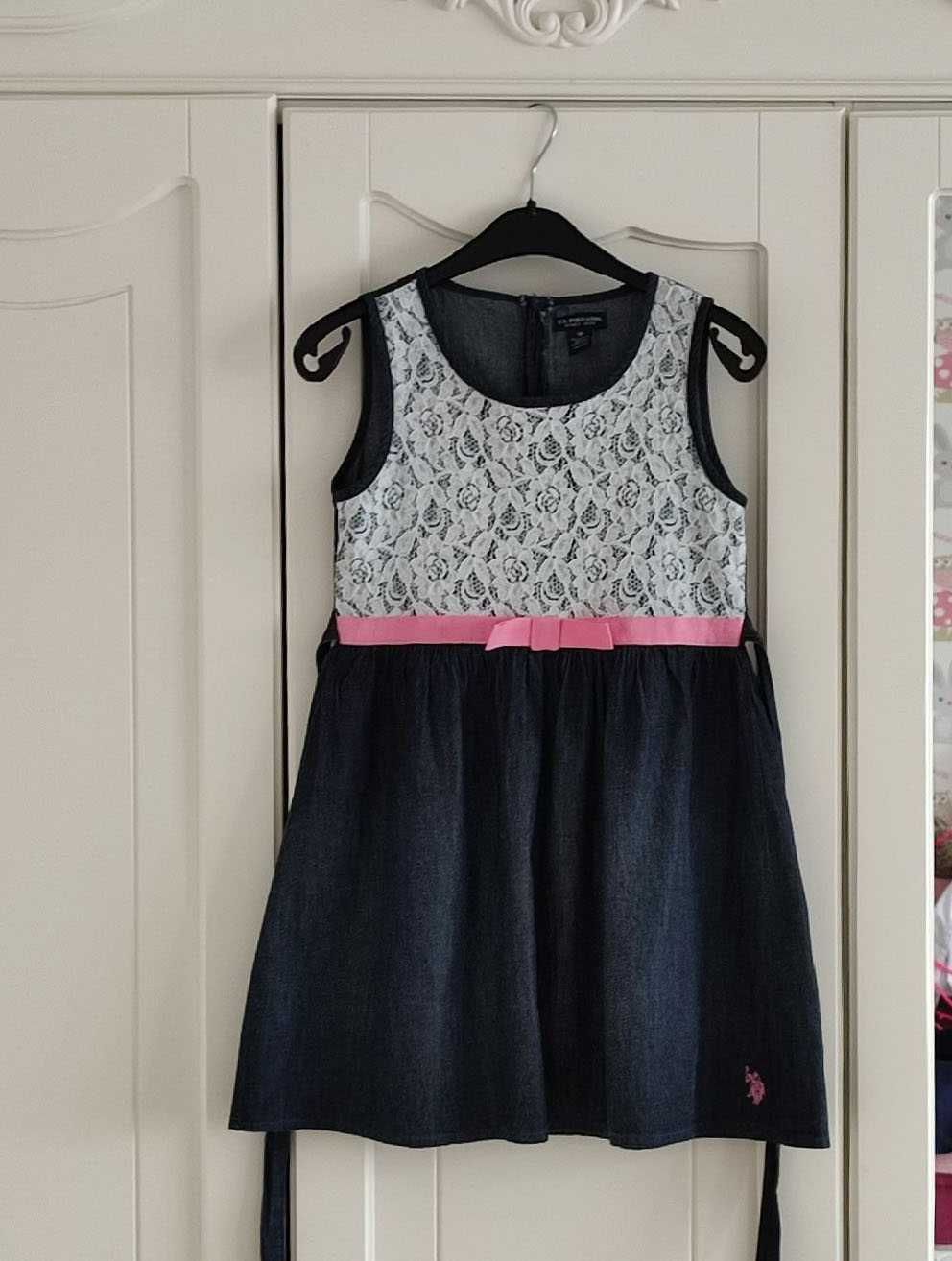 Джинсовое платье US Polo для девочки на 8 лет