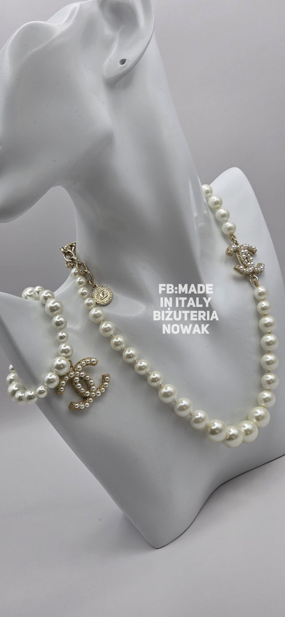 Naszyjnik choker cc sztuczne perły chanel