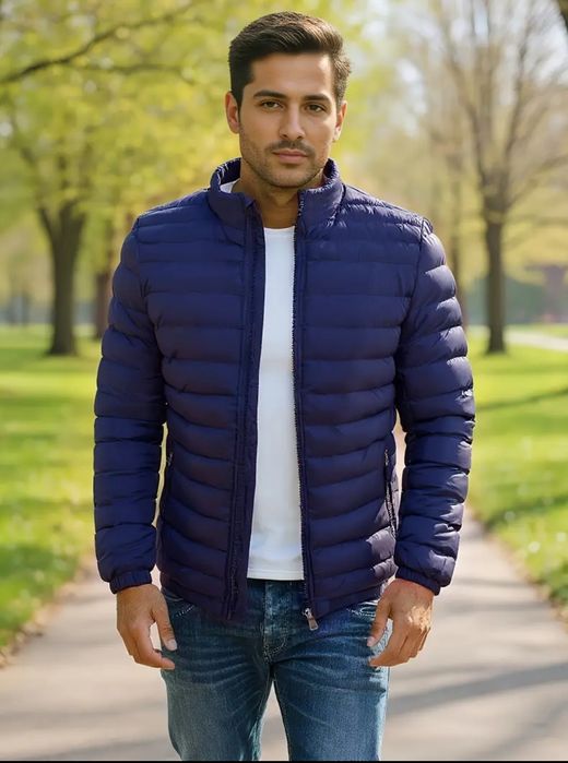 Чоловіча зимова куртка зі стійкою та повною блискавкою