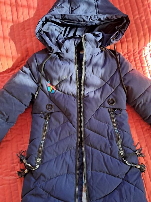 Очень теплое зимнее пальто на девочку,122-128