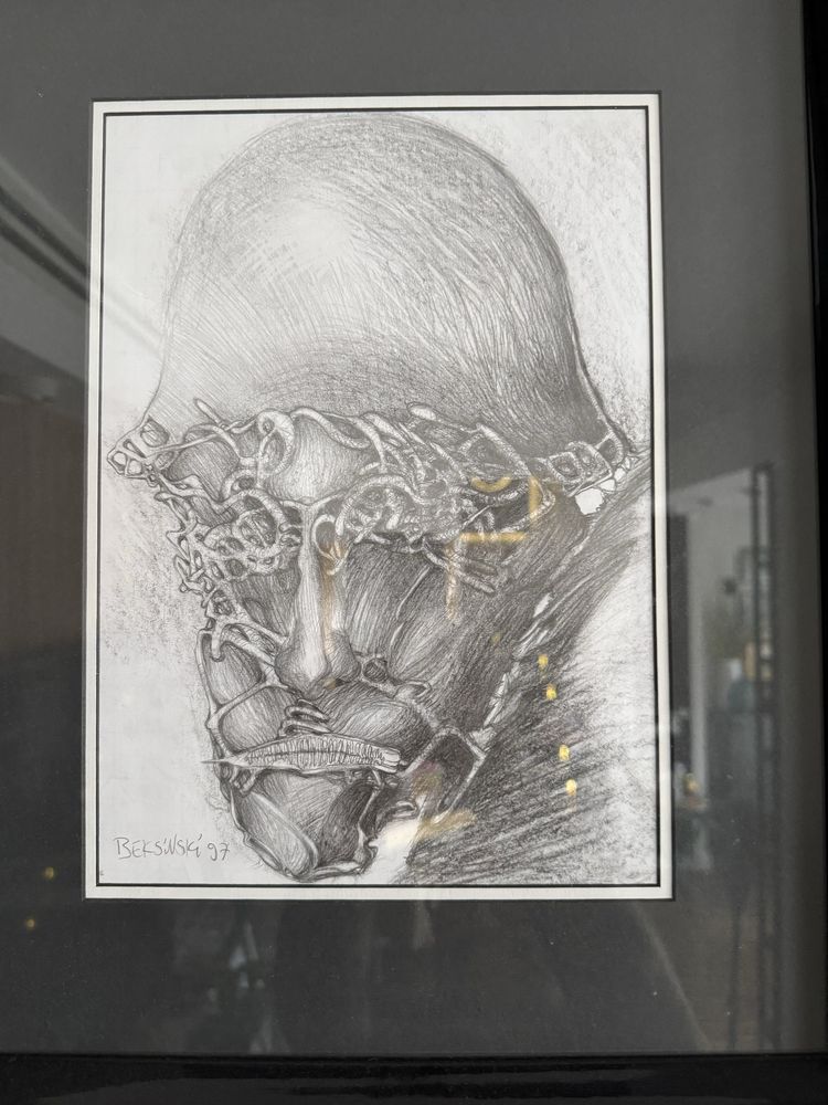 Beksiński – rysunek ołówkiem 1997 – oryginał, sygnowany