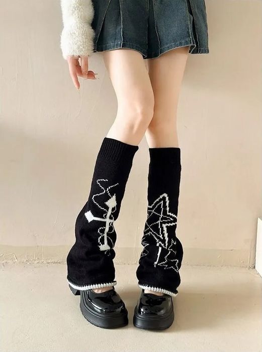 Гетры теплые двухсторонние для школы в стиле Аниме y2k