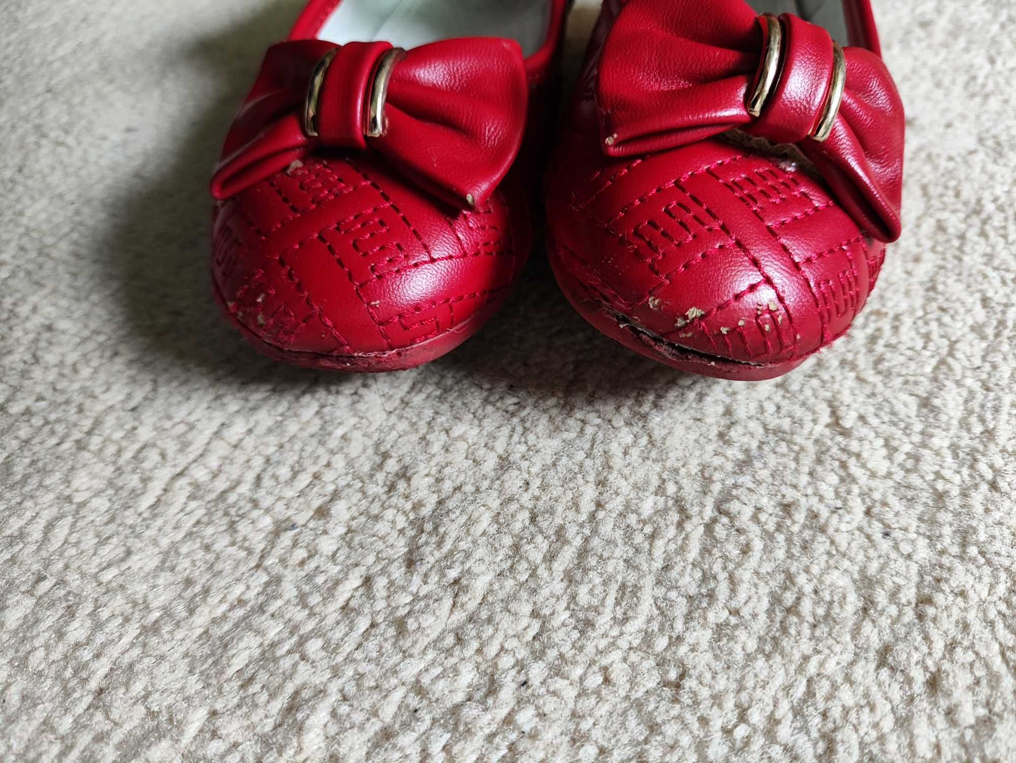 Balerinki dziewczęce, dziecięce, buty, czerwone, 28