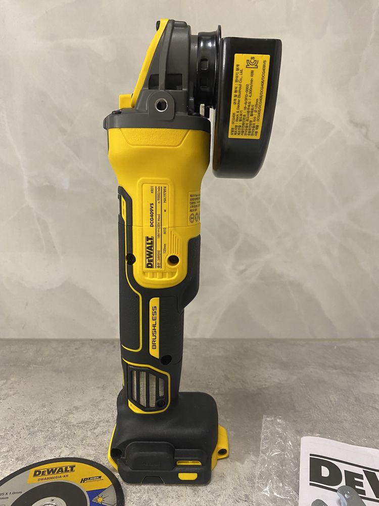 DeWALT DCG409VS FLEXVOLT збірка для Кореї, комплект перехідників