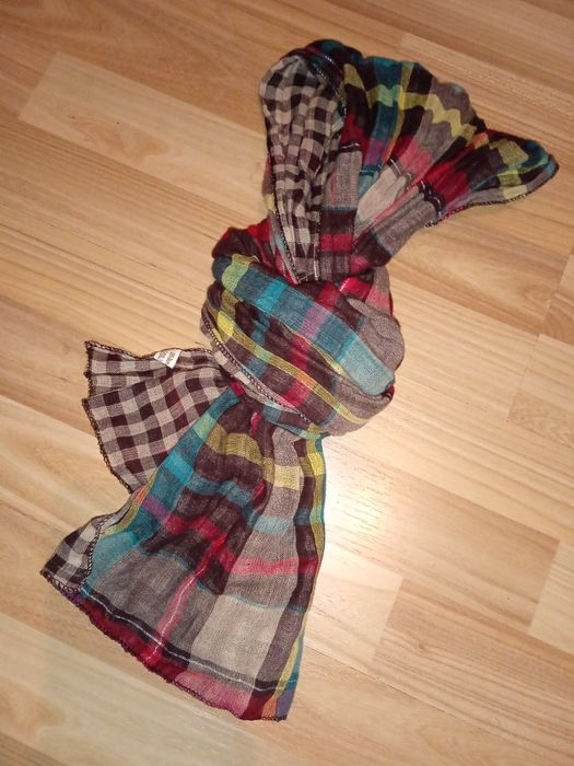 Apaszka szal 180 cm dwustronna kratkę kratę