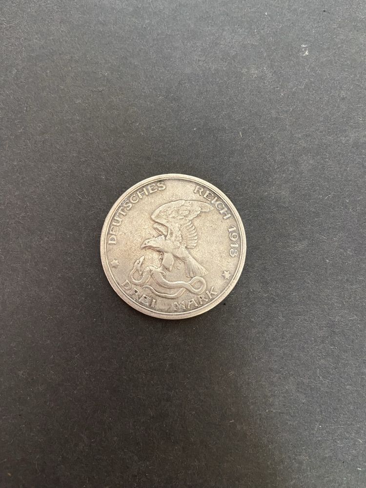 Moneta 3 Marki Bitwa pod Lipskiem Srebro 900 , 1913r