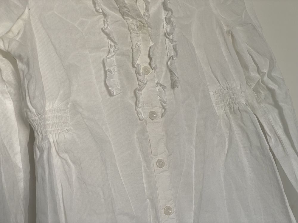 Biała elegancka koszula ciążowa S przewiewna na lato