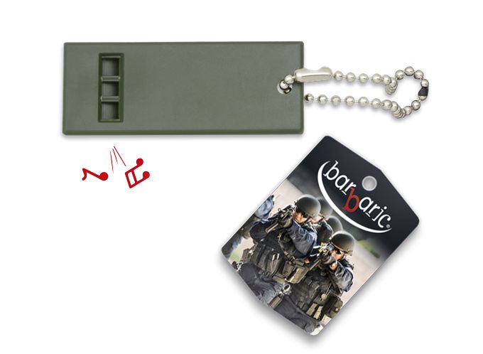 Gwizdek sygnalizacyjny Barbaric z łańcuszkiem Green ABS (39048)