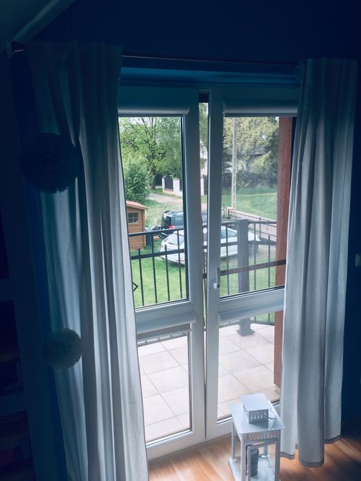 Proste szare zasłonki 210x100 dwie sztuki